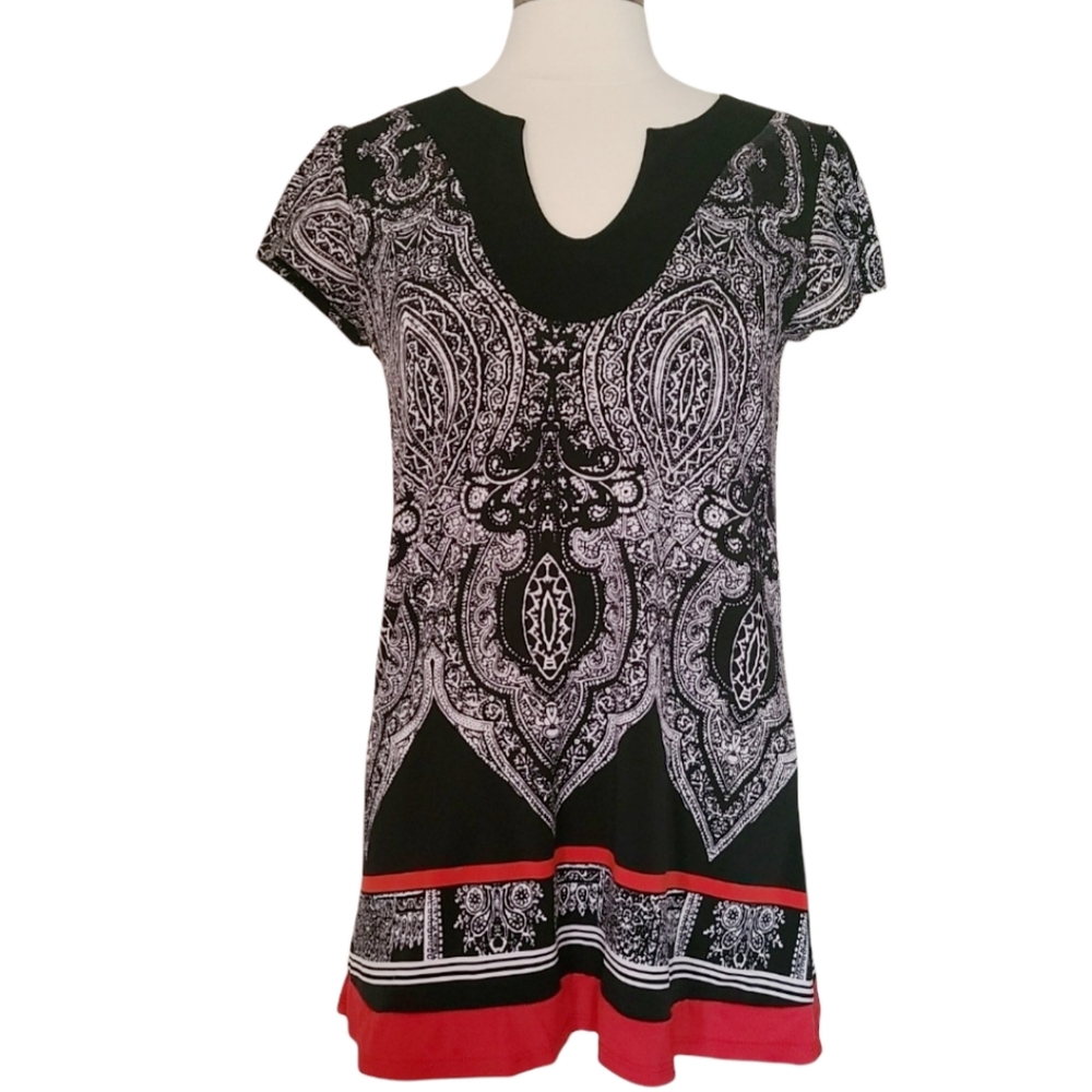 Black and White Paisley Tunic